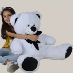 Oso de peluche grande 1,10m. Blanco y negro