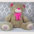 Oso de peluche grande personalizado 1,50m. Color crema y fucsia.