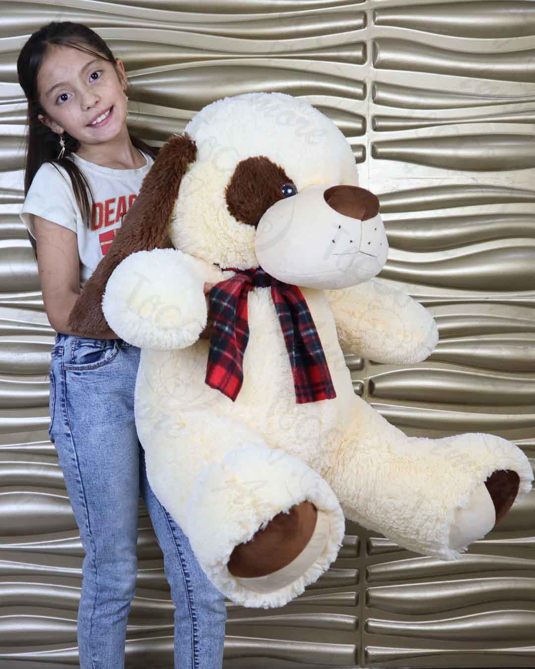 Peluche de perro grande 1,20m. Beige