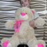 Oso de peluche grande 80cm. crema y rosa