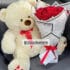 Oso 80cm Medida total  Marfil rojo personalizado en huellas