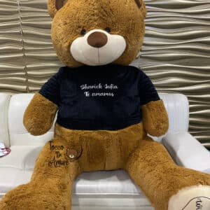 Oso de Peluche Gigante 210cm Personalizado en Huellas y Camisa