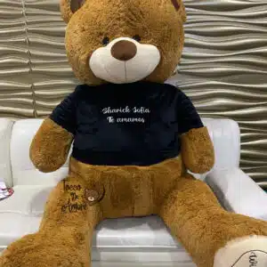 Oso de Peluche Gigante 210cm Personalizado en Huellas y Camisa