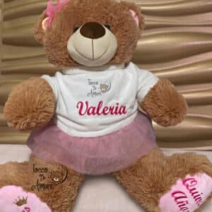 Osita de Peluche 80cm Personalizada con Vestido y Huellas