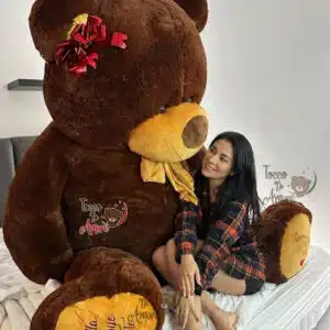 Oso de Peluche Extra Gigante 280cm Personalizado con Huellas, Corazón y Audio