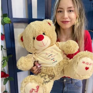Oso de peluche 55cm Personalizado en Huellas y Camisa
