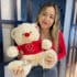 Oso de peluche 55cm Personalizado en Huellas y Camisa Color Crema