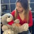 Oso de peluche 55cm Personalizado en Huellas y Camisa Color Gris