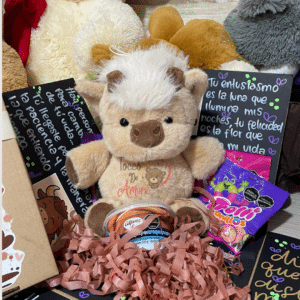 Caja Explosiva Personalizada -Peluche Vaca que Corre