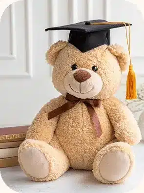 Oso de peluche para grados con birrete y audio personalizado