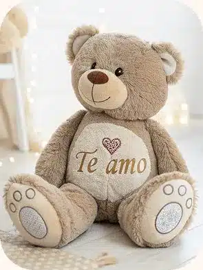 Peluche personalizado con texto bordado